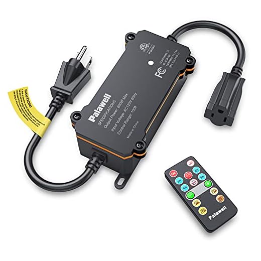 Outdoor Dimmer, 600W Outdoor Dimmer for String Lights, 100FT Remote Control Dimmer, Light Timer for Outdoor String Light and Incandescent Bulb, Dimmer Plug, Dusk to On and Dawn to Off, Memory Function