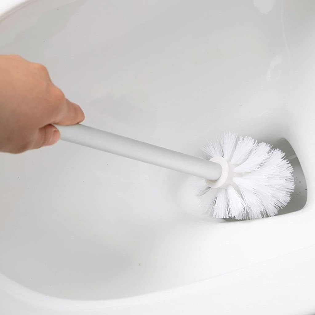 Toilet Bowl Brush with Holder Toilet Brush Holder Household Wall-mounted Toilet Cleaning Brush 360° to Dead Ends Toilet Brushs Bathroom Cleaning Toilet Bowl Brush Bathroom Accessories ( Color : Silver
