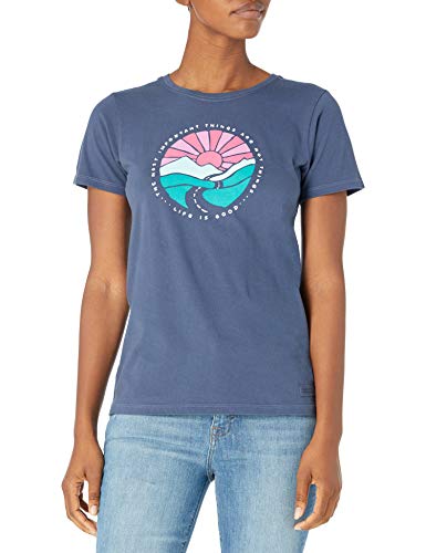 Life is Good Womens Crusher Outdoor Graphic T-Shirt, Trippy Trip Darkest Blue, X-Large