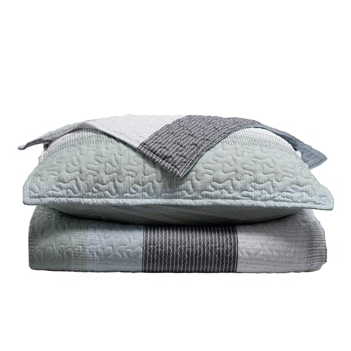 King Size Quilt Set Mint Green Bedspread (108 x 96