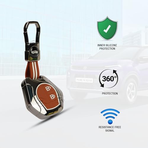 Image of Auto Thrill Premium Metal Key Cover Compitable for Suzuki Swift | Ertiga | Wagonr | Celerio | Swift Dzire | Alto | Fronx | Brezza | S Presso | Ignis | 2 Button Remote Key