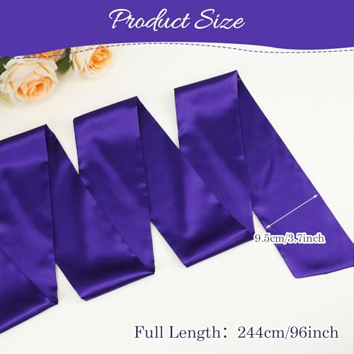 Silk Dark Purple Sash Belt 96 Inches, Bow Belt for Weddings Parties Banquets Halloween Christmas, Tie Belts for Women Matching with Skirts Jeans Shirts Skirts, Elegant and Soft Sash2