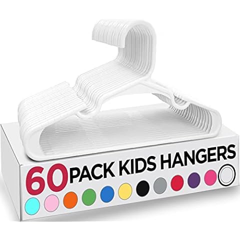 Utopia Home 60 Pack Kids Hangers - 11.5 Inch Plastic Baby Hangers for Closet - Childrens Hangers for Clothes & Infant Hangers for Closet (White) Cover