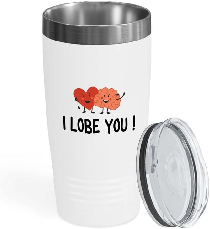 Pharmacist White Edition Viking Tumbler 20oz - I Lobe You - Nurse Doctor Chemist Pharmacy Technician Patient Practicioner Laboratory Research Technologist