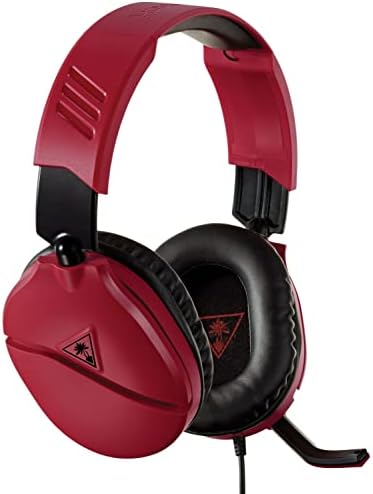 Turtle Beach Recon 70 PlayStation Gaming Headset for PS5, PS4, Xbox Series X, Xbox Series S, Xbox One, Nintendo Switch, Mobile, & PC with 3.5mm - Flip-to-Mute Mic, 40mm Speakers, 3D Audio – Red