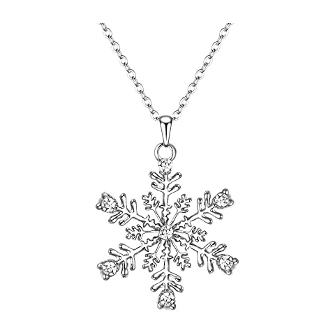 EVER FAITH Austrain Crystal Daily Winter Snowflake Flower Necklace Chain for Women Cover
