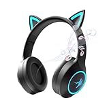 DWCQRTM Bluetooth5.3 猫耳ヘッドホン ワイヤレスヘッドフォン ピカピカ 猫耳ヘッドセット オーバーイヤーヘッドホン 遮音 密閉型 可愛い 折りたたみ 携帯便利 サイズ調節可能 有線無線兼用 大容量バッテリー 子供用 大人用