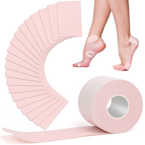 Jupwalz 15Ft Moleskin for Feet & 20Sheets Extra Durable Moleskin Tape, Adhesive Cotton Moleskin for Blisters, Mole Skin Tape Roll for Blister Prevention High Heel Comfort Pads
