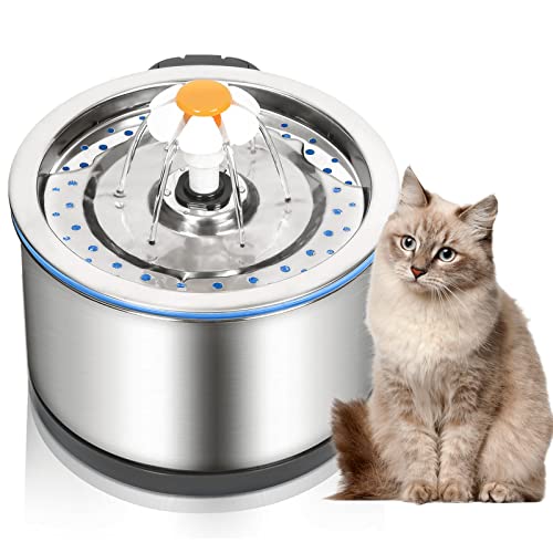 Fuente de Agua para Gatos de Acero Inoxidable 2.5L