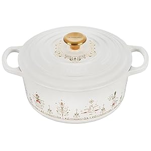 Le Creuset Noël Collection Enameled Cast Iron 12 Days of Christmas Round Dutch Oven, 3.5 qt., White