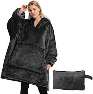 Catalonia Classy Oversized Hoodie Blanket, Warm Gifts For Her, Wearable Sherpa Blanket, Super Soft Warm Portable, Comfortable Giant Hoody Travel Pillow Adults Men Women