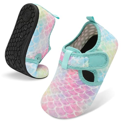 Image of LeIsfIt Kids Water Shoes Girls Boys Quick Dry Aqua Socks Breathable Swim Shoes Non-Slip Barefoot Socks for Beach Surf