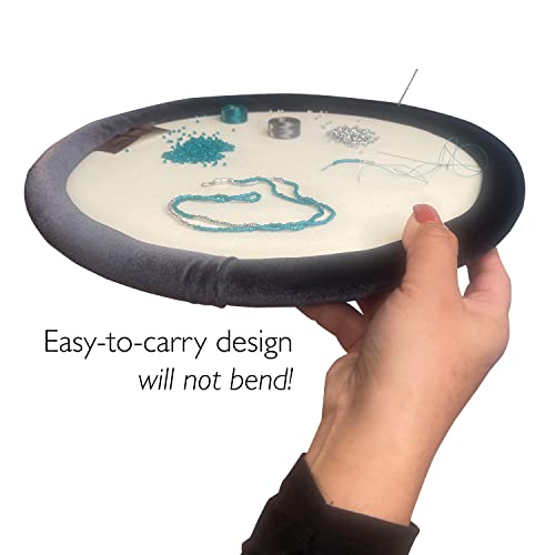 The Beadsmith Craft Bumper, Basic Elements, Round Shape, 12” Diameter, 1” Bumper Border, Sturdy Design Tray with Raised Edge - Image 3