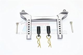 GPM For Traxxas TRX-4 Trail Defender Crawler/TRX-6 Merc-Benz G63 Upgrade Parts Aluminum Front Body Mount & Post - 1 Set Gray Silver