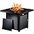 Ciays 28 Inch Propane Fire Pit CSA-Listed Outdoor Fire Pit Table, 50,000 BTU Steel Gas Fire Pit with Lid and Lava Rock, Add Warmth and Ambience to Parties On Patio Deck Garden,Black,CIFPT3B