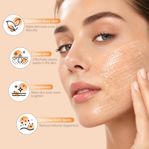 AOPEIBOTO Vitamin C and Retinol Face Scrub, Facial Scrub Exfoliating Clears Blackheads, Improve Dark Spot and Acne 100g/3.5oz β image 3