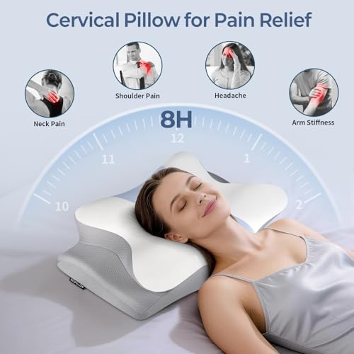 image for Bespillow Cervical Neck Pillow for Pain Relief - Ergonomic Pillow Side