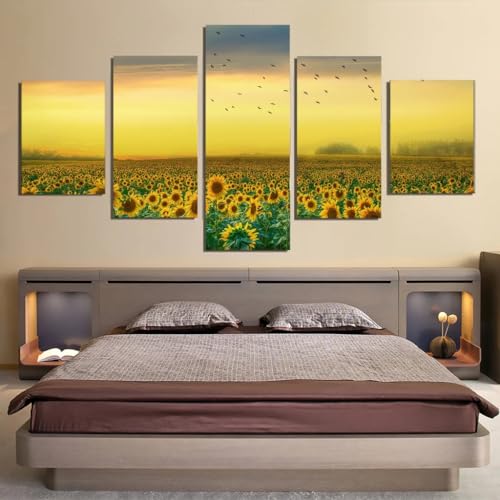 Tableau cuisine decoration murale triptyque soleil pour salon anime