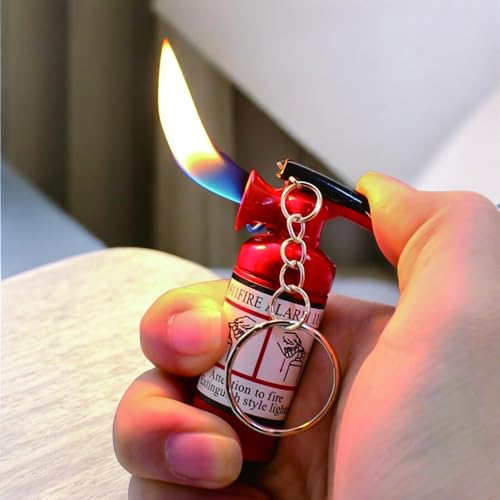 Encendedor con forma de extintor rojo recargable miniatura 5