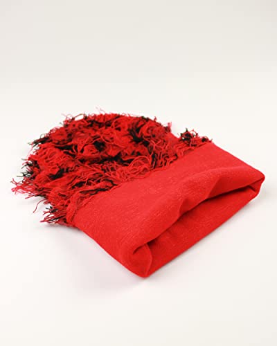 Atakai Balaclava Distressed Knitted Full Face Ski Mask Winter Windproof Neck Warmer For Men Women One Size Fits All, Yeat Inspired (Red Storm) #TOP3