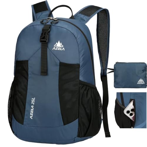 Lightweight-Packable-Backpack-25L-Small-Lightweight-Backpack-for-Travel-Hiking-Daypack-Foldable-Daypack-for-Women-Men-Blue Lightweight Packable Backpack 25L Small Lightweight Backpack for Travel Hiking Daypack Foldable Daypack for Women Men Blue - Image 1
