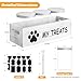 qeerable Dog Treat Container for Countertop - Dog Food Storage with 3 Jars - Pet Food Organizer For Puppy - Airtight White Wooden Dog Treat Storage With Lids - Great Gift for Pet Dog Owners