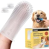 Jasper Dog Toothbrush, 360 Degree Dog Tooth Brushing Kit, Cat Toothbrush, Canine Dental Care & Teeth Cleaning Kit, Pet Finger Tooth Brush, Use with Pet Toothpaste, 2-Pack Clear
