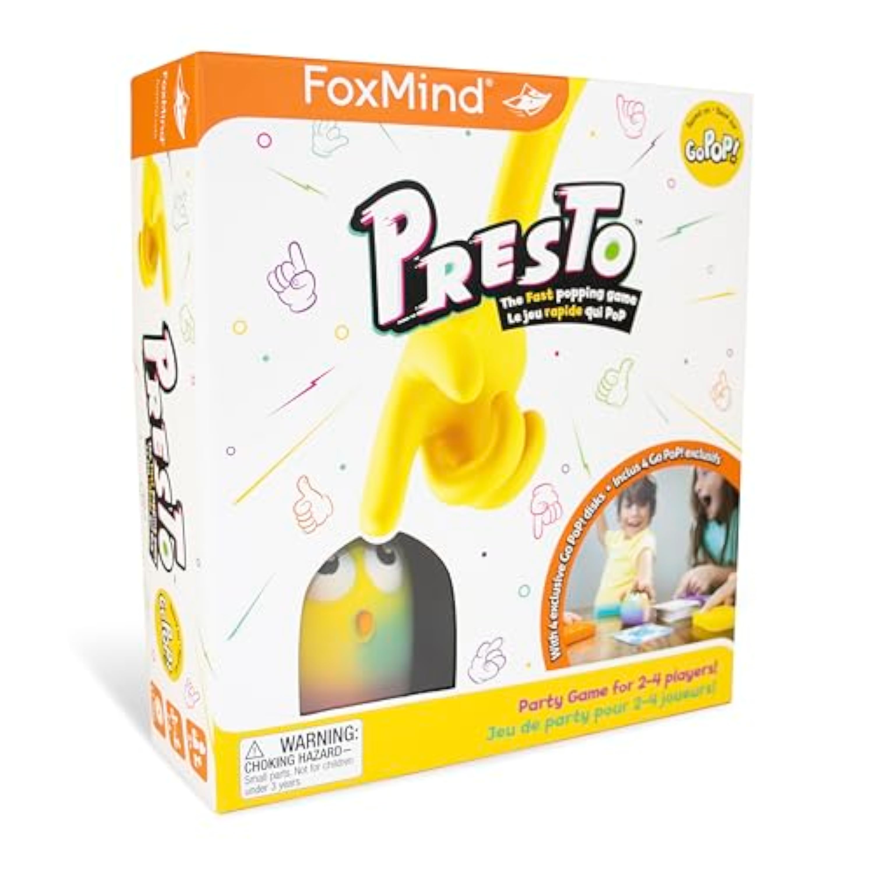 FoxMind Juegos: Go Pop! Presto, Fidget Popping Game, Family Fun Game, incluye 4 ediciones exclusivas de Go Pop, de 2 a 4 jugadores, para edades de 6 años en adelante
