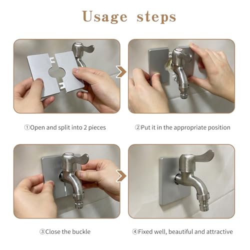 Rohrwandabdeckungen, Wandspaltflansch, Wandloch, dekorative Abdeckung, Wandspalt, quadratische Rosettenplatte ABS-Kunststoff, selbstklebende Rohrplattenabdeckungen (32mm(2PCS))