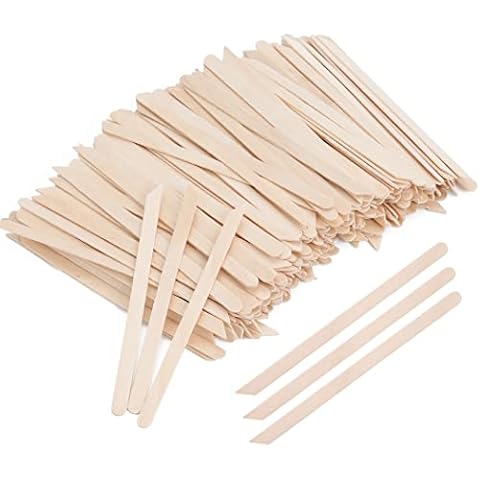 1200Pcs Wooden Wax Sticks Small Waxing Applicator Sticks Wax Spatulas Wood Craft Sticks for Hair Removal and Smooth Skin - Slanted & Round Cover