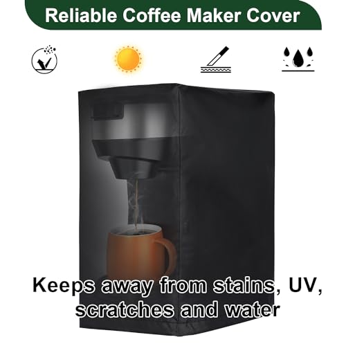Image of Coffee Maker Cover, Universal Waterproof Shield for Countertop Appliances in Home, Garage and Office, Black