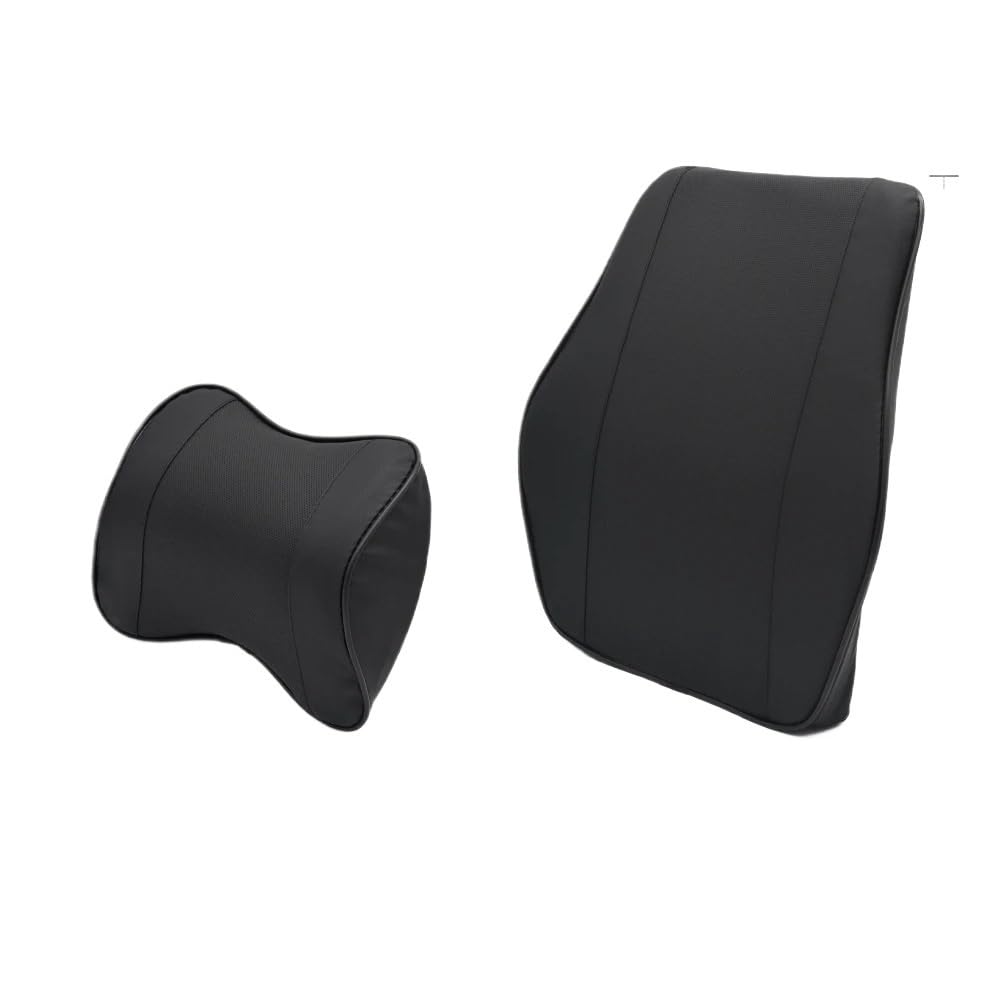 Poduszka zagłówka samochodowego z oddychającą pianką memory foam, poduszka pod głowę, poduszka z powolnym odbiciem Poduszka na Zagłówek Samochodowy(1 set Black)