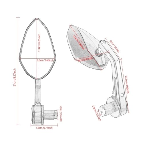 Espejo retrovisor de manillar para Kymco para solucionar los puntos ciegos 7