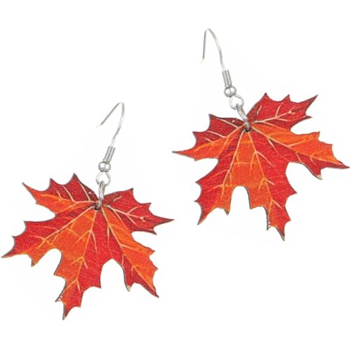 Eye Catching Maple Leaf Earrings Alloy Texture Girls Drop Earrings for Beauty