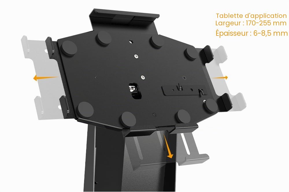 Support pour iPad POS avec Espace pour imprimante pour 9.7-12.9 Pouces iPad Galaxy - Support antivol pour Tablette en métal avec clé et Serrure pour Les commerces de détail et Les Restaurants