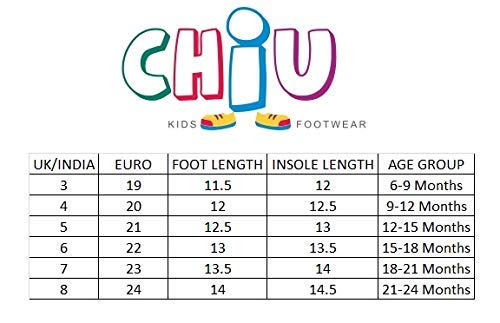 Image of CHIU Kids LED Light Shoes with Chu Chu Music Sound & Small Star Print for Baby Girls and Boys (Age Group - 12-15 Months, 15-18 Months 18-21 Months, 21-24 Months)