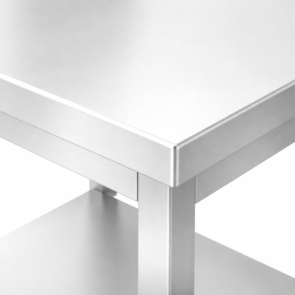 Générique Table INOX Centrale Professionnelle – 600 × 700 mm – Étagère Basse – Hauteur 850 mm