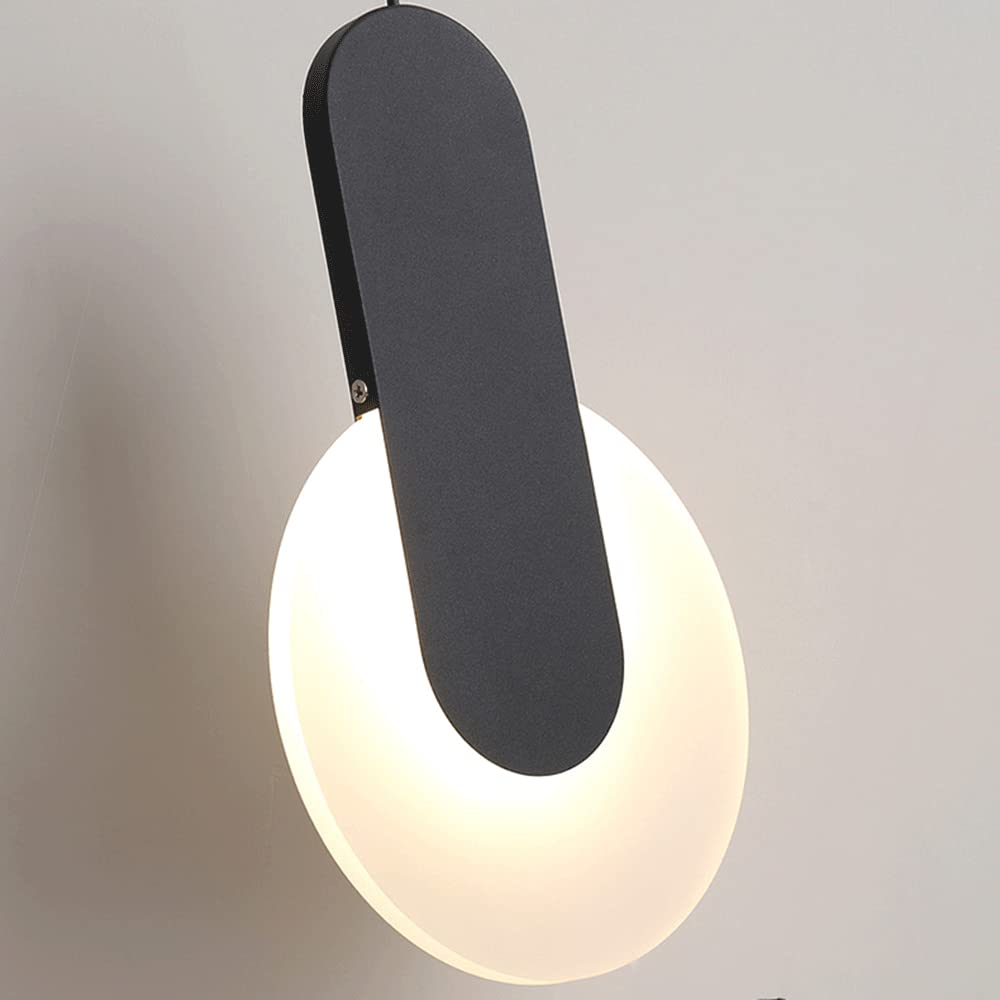 Moderna lampada a sospensione da comodino per camera da letto a LED da 5 W, mini luce d'atmosfera, luci a sospensione in acrilico frisbee creativo, lampade a sospensione per illuminazione decorativa m