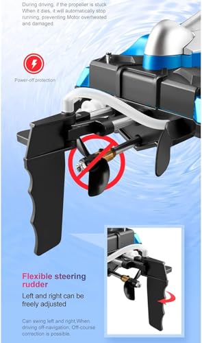 Image of Remote Control Boats for Pools and Lakes, RC Boat 70km /h High Speed Remote Control Racing Boat for Adults and Kids & Pools and Lakes, 2.4 Ghz Fast Electric RC Water Boats