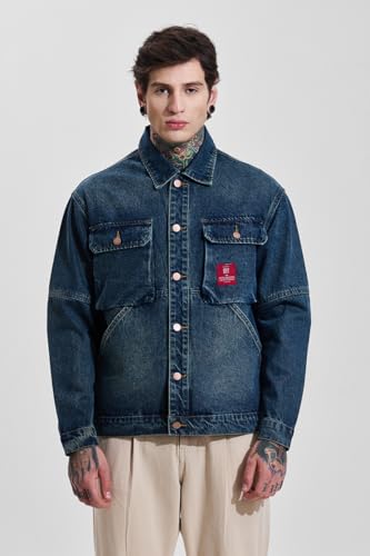 Image of SNITCH Men Casual Jacket | Relaxed Fit Full Sleeve Notch Collar Solid Pattern | Durable Cotton Blend & Machine Washable For Everyday Wear