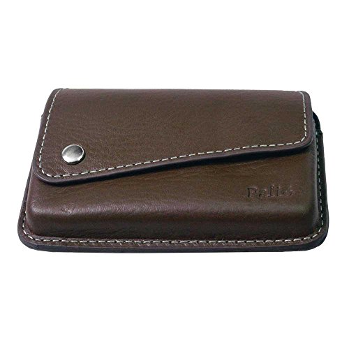 Palio Cutter Case, Meticulous Stitch Work, Slanted Flap, Brown Leather