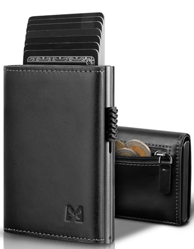 MYSHION Cartera Pop Up para Hombre con Monedero, Cartera Trifold con Ventana para ID,...