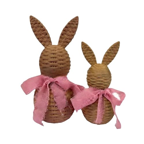 Décorations de Pâques pour étagère maison et bureau set de 2 figurines