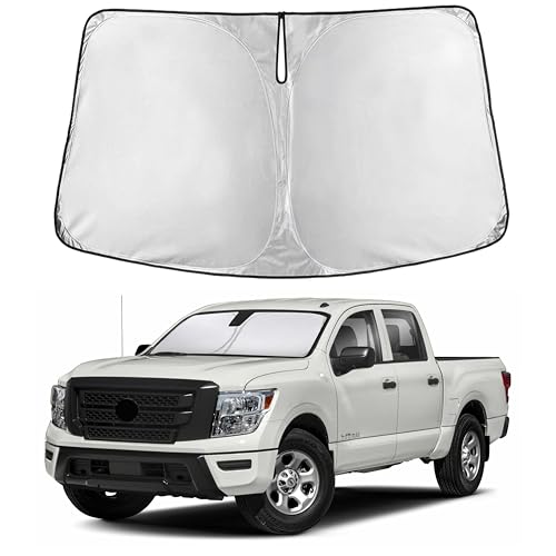 Image of EcoNour Windshield Sunshade Compatible for Nissan Titan 2020-2022 2023 2024, Sun Visor for Front Windshield & Window Sun Shade Cover, UV Heat Blocker & Protector, Car Accessories
