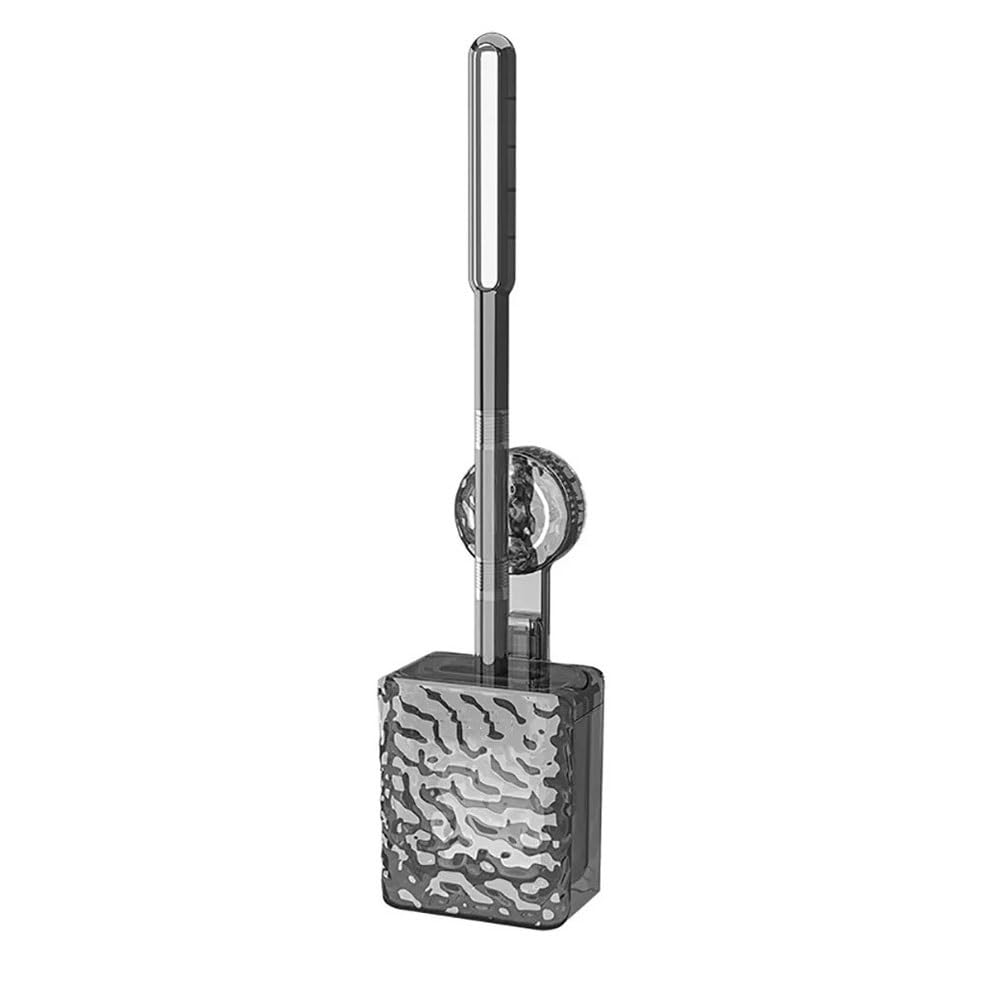 toilet brushes & holders Wall Mounted Non Perforated Suction Cup Toilet Brush Long Handle with Texture