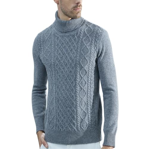 Mens Cashmere Merino Wool Turtleneck Sweater Winter Thick Fashion Knitted Pullover2