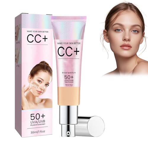 Rostblant CC+ crema y base de maquillaje antiedad, de alta cobertura, resistente al agua, CC cream líquida con SPF 50+, base de maquillaje de cobertura total para todo tipo de pieles