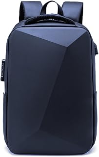 XINYASEE Zaino da lavoro da uomo, zaino impermeabile per laptop da 15,6”, guscio in EVA, zaino espandibile da viaggio antifurto. Dimensioni: 45 * 32 * 13 cm (Blu)
