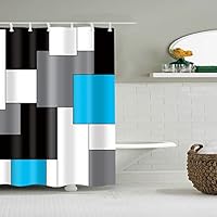 Boyouth Kerst Bell en Ballen Patroon Digitale Print Douche Gordijnen voor Badkamer Decor, Polyester Waterdichte Stof Badgordijn met 12 Haken, 70x78 inch, Multicolor