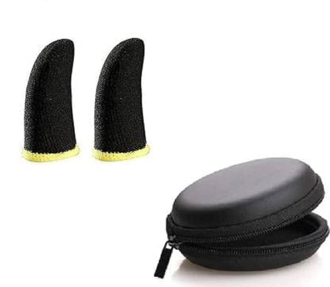 EDNITA (2Pcs Finger Sleeves with Black Pouch) Earphone Case Pouch Cover Carrying Storage Case for Headphone |Headset | Pen Drives | SD Cards & All Mobile Accessories-image-16